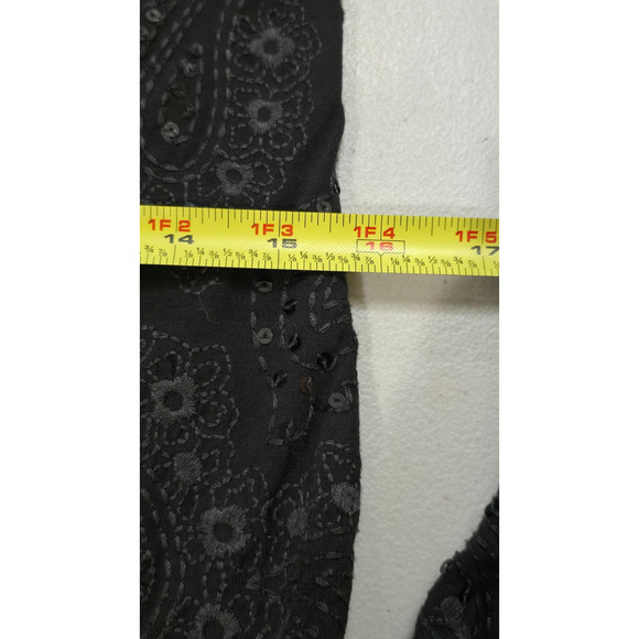 Calypso St. Barth Savvy Dress Floral Embroidered Sequin Long Sleeve Gray Small - Picture 5 of 13